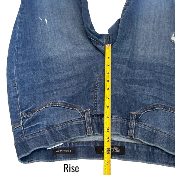Judy Blue Pull on Boyfriend Fit Distressed Comfort Jeans Stretch Women’s 14W - Picture 10 of 12